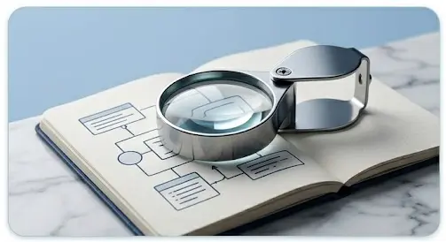 análise de livro com lupa